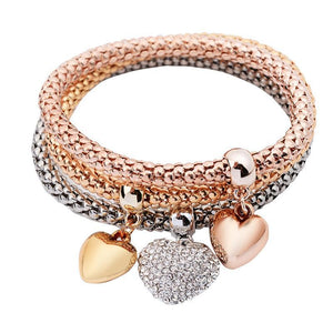 3Pcs Charm Heart Bracelet-Live Ur Life Perfumes