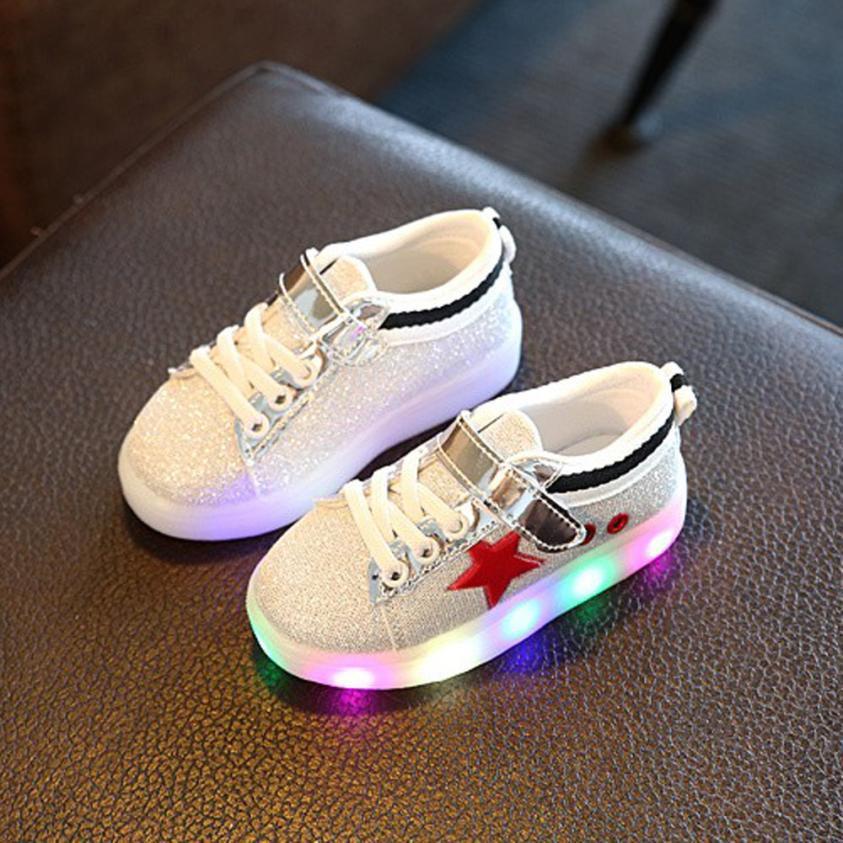 Baby Kids Sneakers LED Luminous Star Child Toddler Casual Colorful Light Shoes-Live Ur Life Perfumes