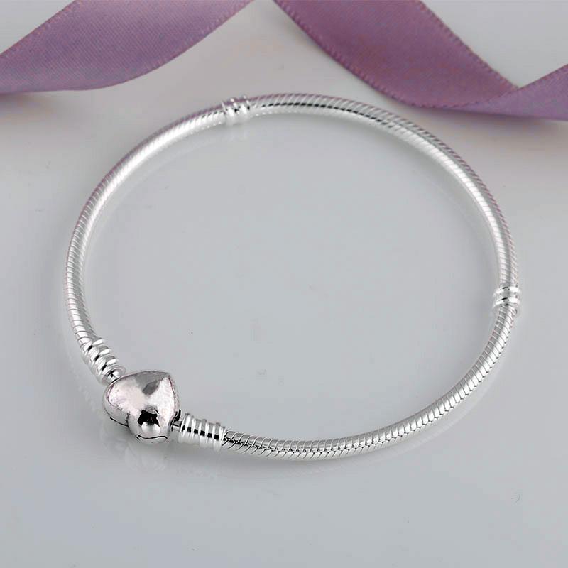 Bracelet with Heart Clasp Sterling Silver-Live Ur Life Perfumes