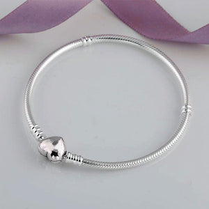 Bracelet with Heart Clasp Sterling Silver-Live Ur Life Perfumes