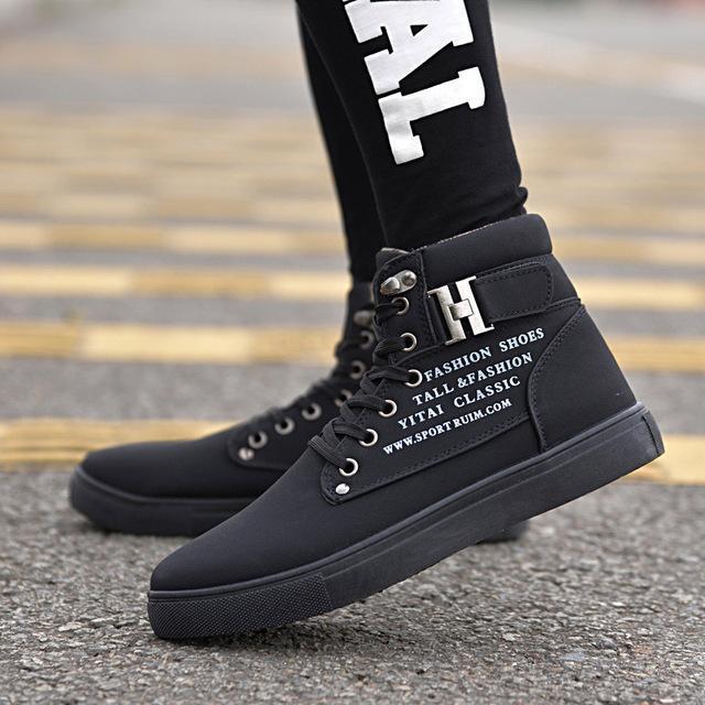 Comfortable High Top Brand Canvas Men Shoes-Live Ur Life Perfumes