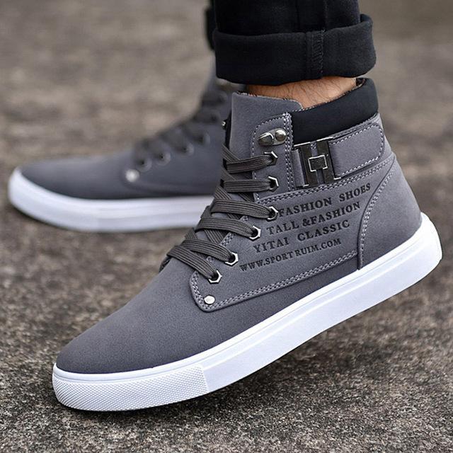 Comfortable High Top Brand Canvas Men Shoes-Live Ur Life Perfumes