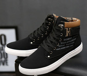 Comfortable High Top Brand Canvas Men Shoes-Live Ur Life Perfumes