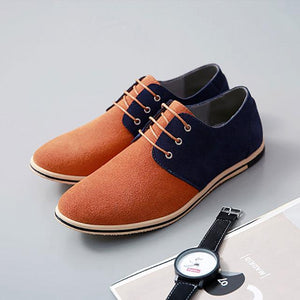 Men Breathable Flock Cozy Lxfords Lace-Up Mixed Color Casual Shoes-Live Ur Life Perfumes