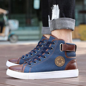 Men Casual Shoes High Top Lace Up Couple Canvas Shoes-Live Ur Life Perfumes