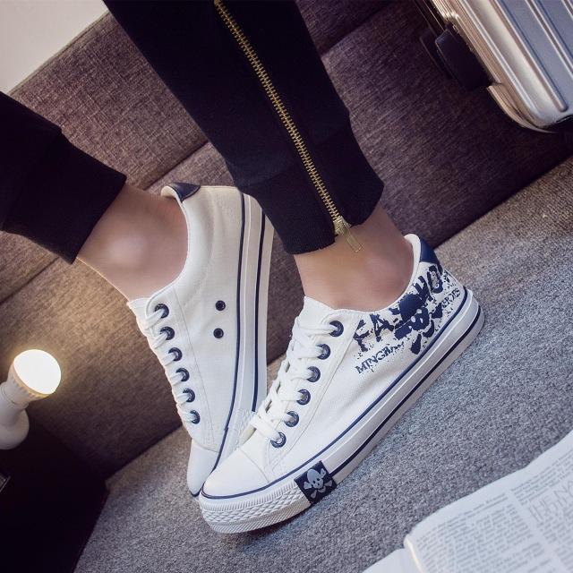 Men Fashion Skull Flat with Canvas Oxford Shoes-Live Ur Life Perfumes