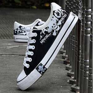 Men Fashion Skull Flat with Canvas Oxford Shoes-Live Ur Life Perfumes