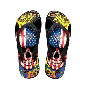 Men Skull Print Slippers Casual Shoes Beach Flip Flops Outdoor Sandals-Live Ur Life Perfumes