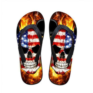 Men Skull Print Slippers Casual Shoes Beach Flip Flops Outdoor Sandals-Live Ur Life Perfumes