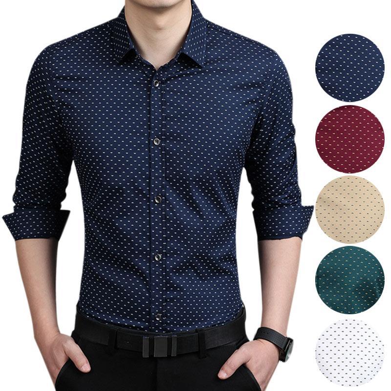Men Slim Fit Long Sleeve Shirt-Live Ur Life Perfumes