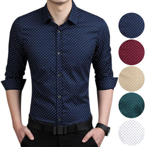 Men Slim Fit Long Sleeve Shirt-Live Ur Life Perfumes