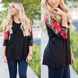 Plus Size Floral Print Shirt Blouse-Live Ur Life Perfumes