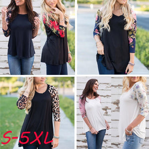 Plus Size Floral Print Shirt Blouse-Live Ur Life Perfumes