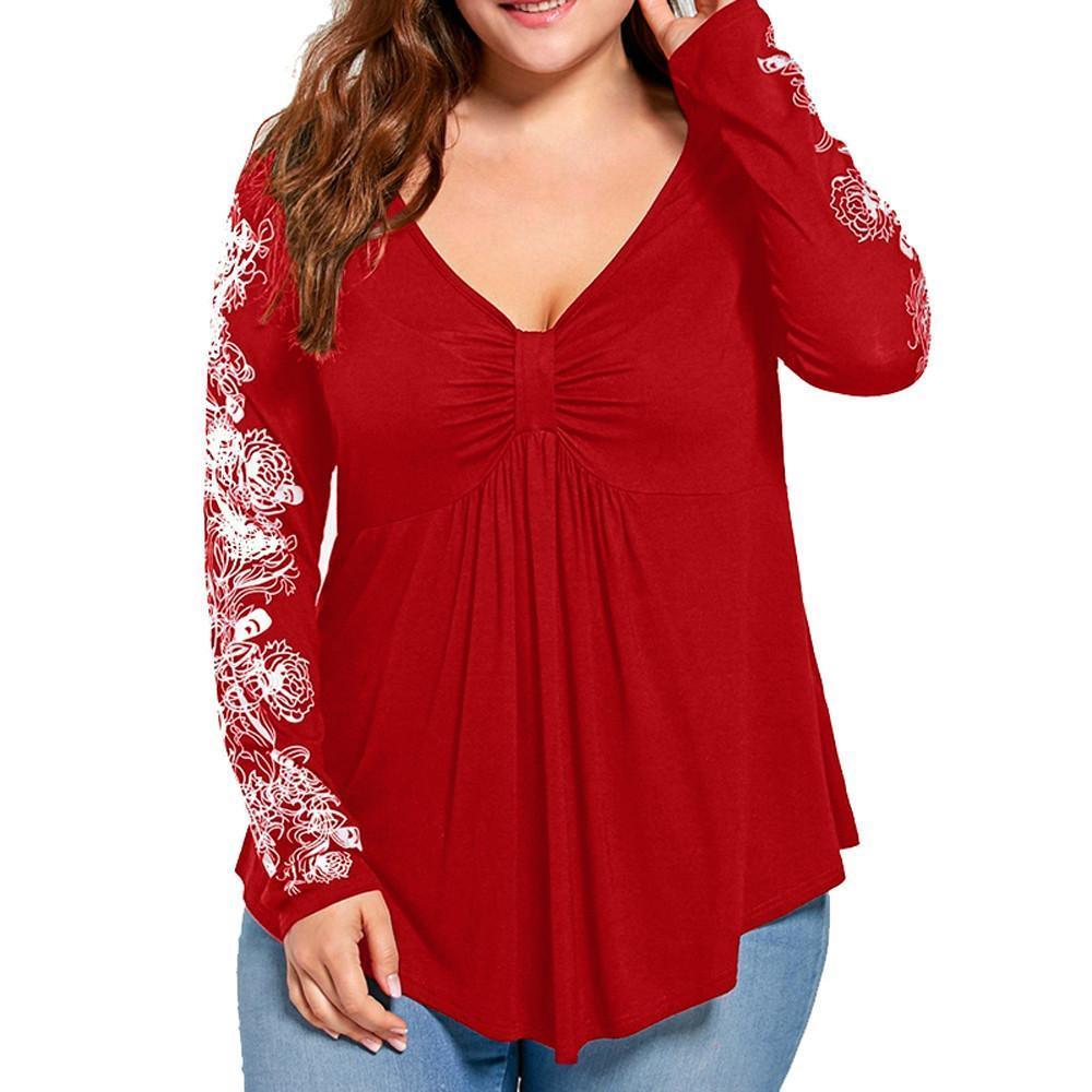 Plus Size Flowers Blouse-Live Ur Life Perfumes