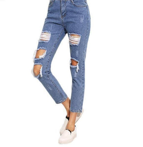 Ripped Skinny Cropped Jeans-Live Ur Life Perfumes