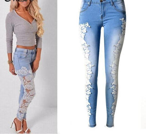 Side Lace Jeans-Live Ur Life Perfumes