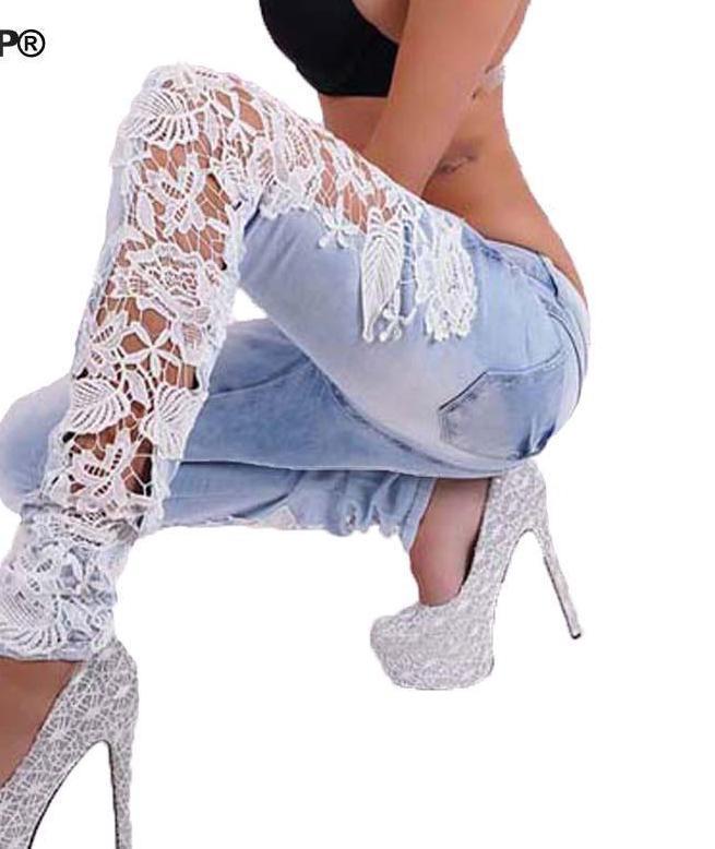 Side Lace Jeans-Live Ur Life Perfumes