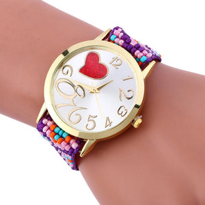 Weaving Heart Bracelet Watches-Live Ur Life Perfumes
