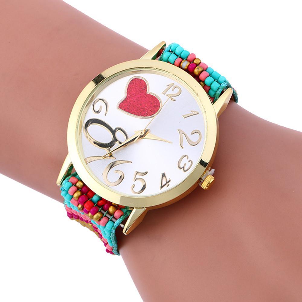 Weaving Heart Bracelet Watches-Live Ur Life Perfumes