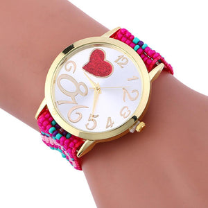 Weaving Heart Bracelet Watches-Live Ur Life Perfumes