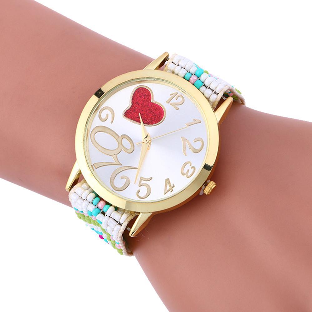 Weaving Heart Bracelet Watches-Live Ur Life Perfumes