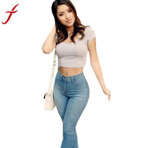 Women Pencil Trousers Fashion Denim Skinny Pants High Waist Stretch Slim Jeans-Live Ur Life Perfumes